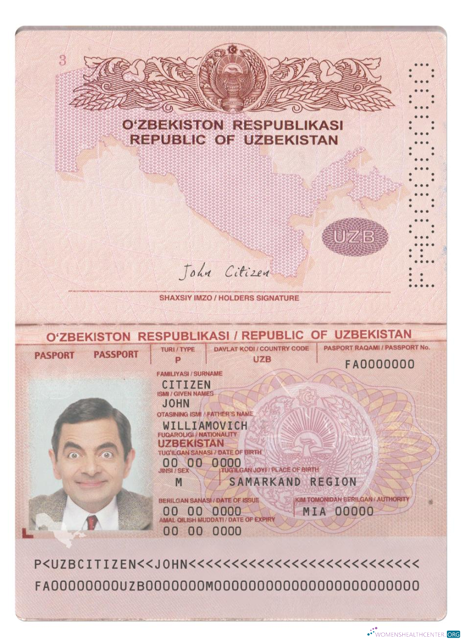 Download Uzbekistan passport 2022 present Photoshop template